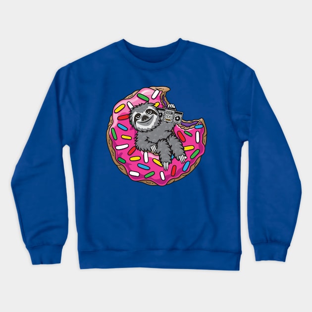 Sloth Donut Crewneck Sweatshirt by Plushism